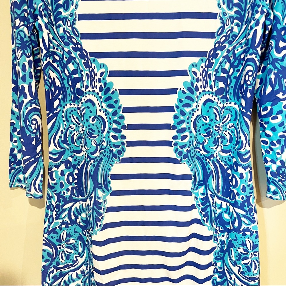 Lilly Pulitzer Nola Dress in Moon Jellies Stripes floral size Medium - Picture 7 of 12